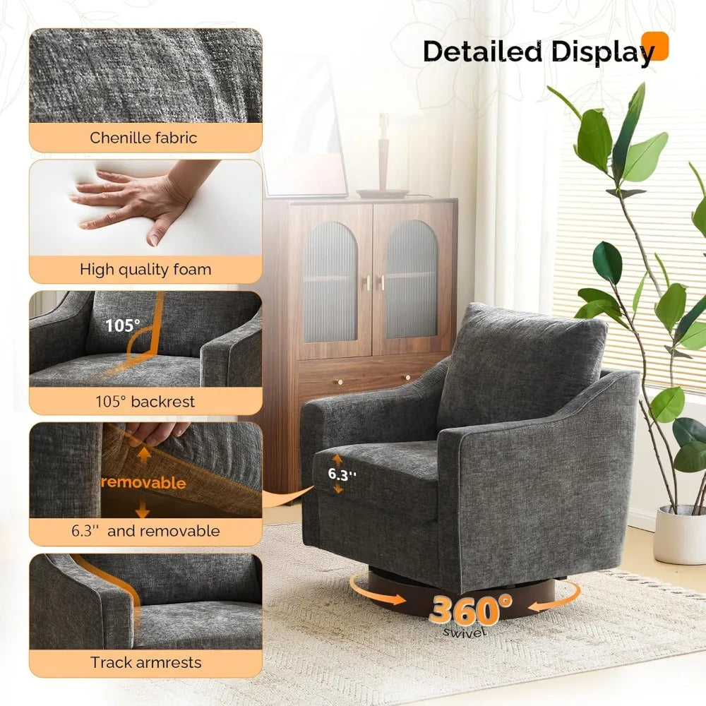 DAFIFY Mid Century Modern Swivel Accent Chair Living Room