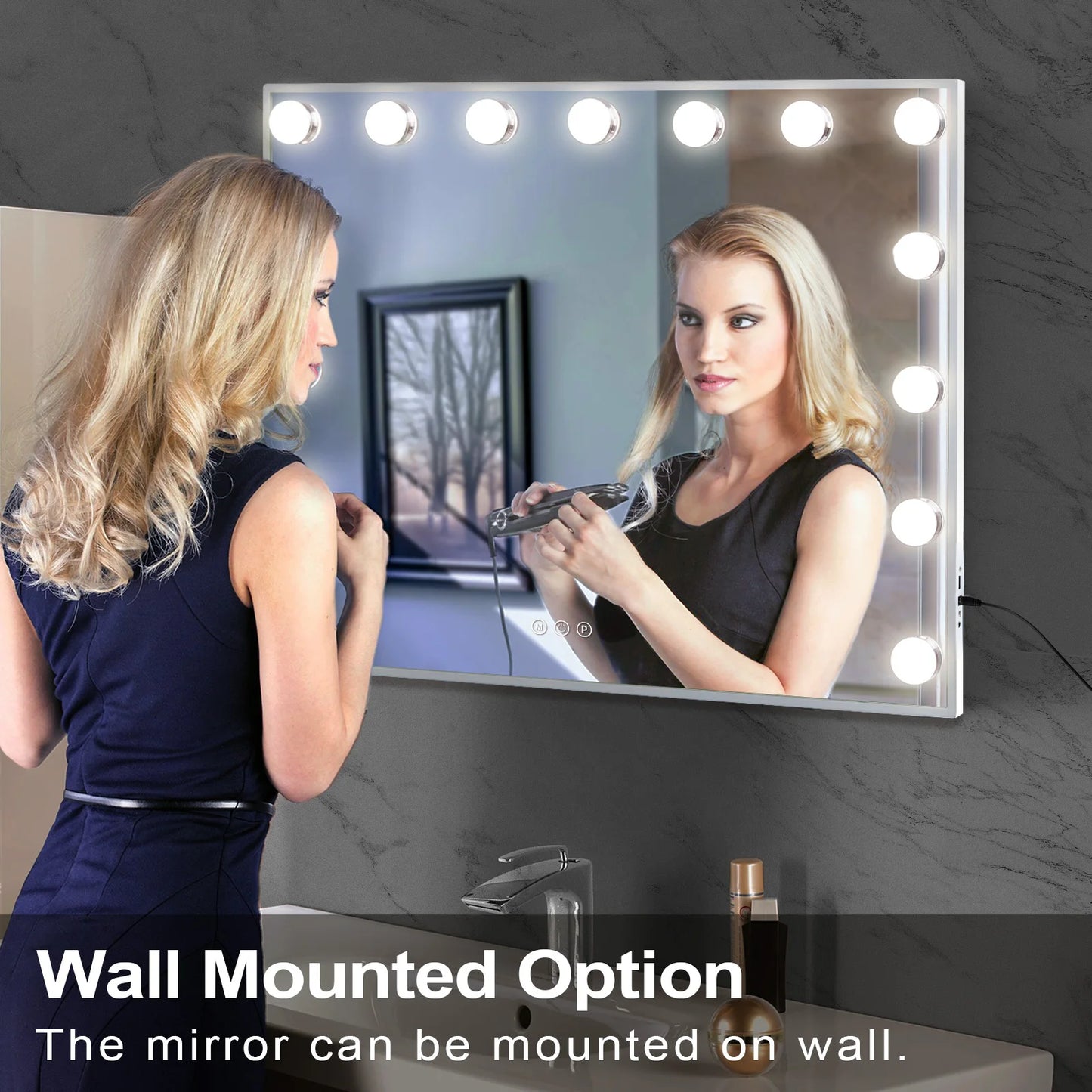 FENCHILIN Vanity Mirror With Lights Makeup Mirror 15 LEDs