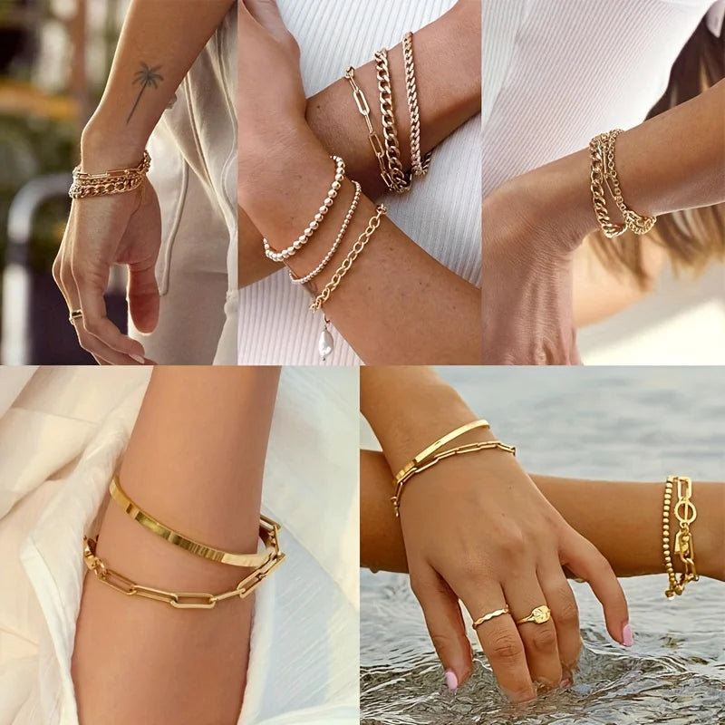 Sweet Blossoms Haven Cuban Chain Stackable Unisex Bracelet