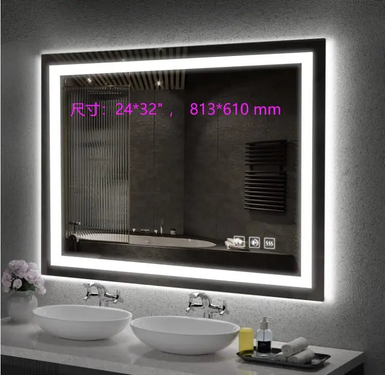 32x24 in LED Backlit Mirror Bathroom Vanity with Lights Anti-Fog Dimmable Smart Mirror Memory Function, Horizontal/Vertical