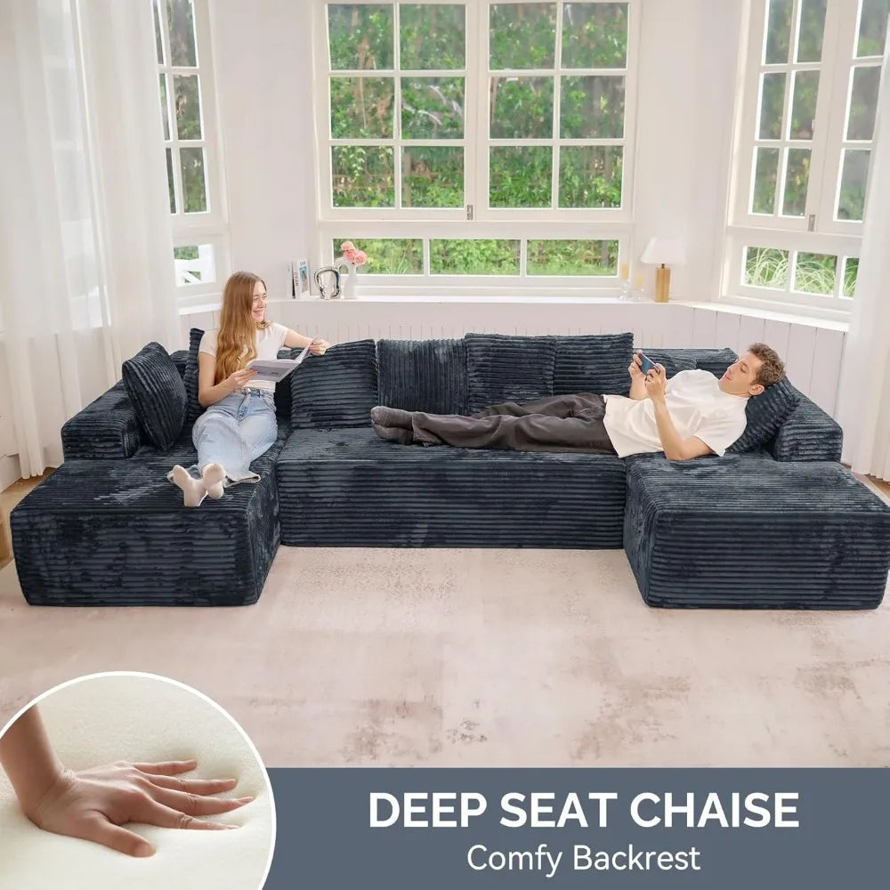 Sweet Blossoms Haven U Shaped Sectional Sofa With Chaise