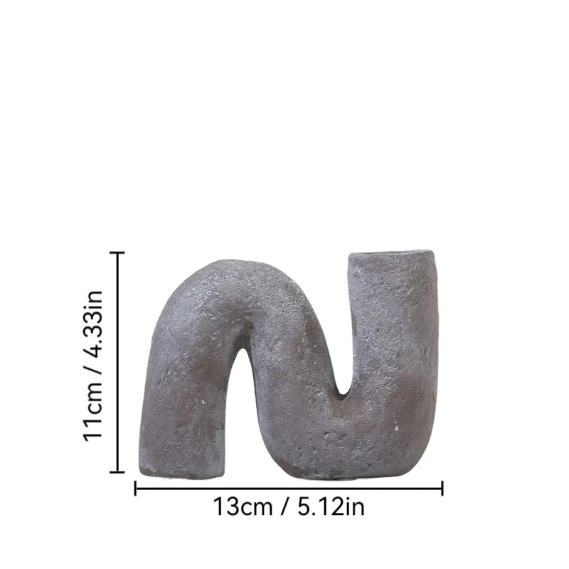 Function Retro Ceramic Vase Hand Made Grain Pottery Decor