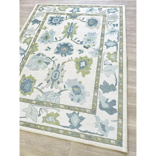 DIXSGH Turkish Oushak Vintage Floral Washable Cotton Rug