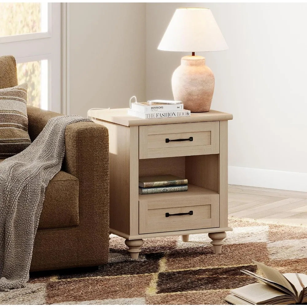 RBXC Set Of 2 End Tables With Charging Station Nightstands