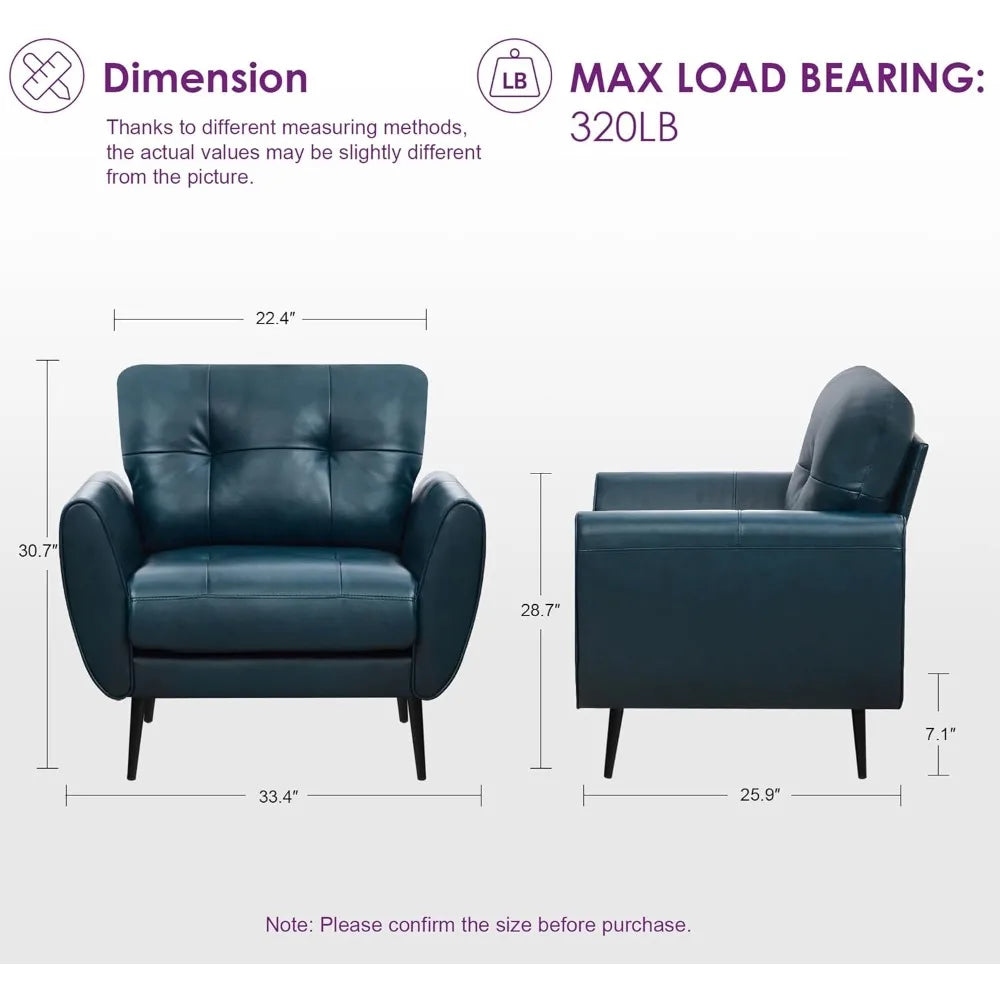 Zhiyong Accent Chairs Set of 2 Faux Leather Tufted Modern