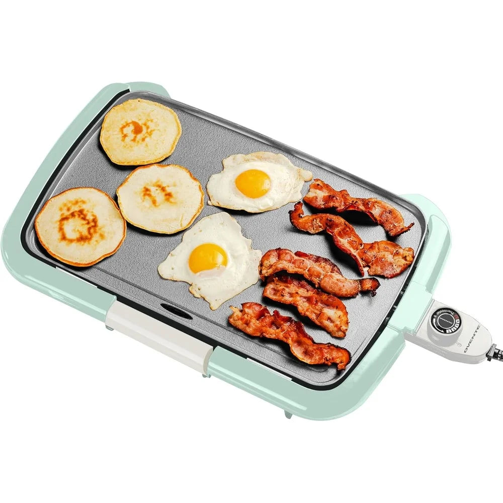 Electric Griddle Non-Stick Cooking Surface 16 x 10 Inch Adjustable Thermostat Indoor Grill Easy Cleanup Perfect Pancakes Eggs