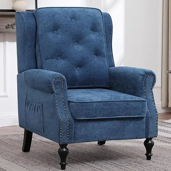 Color Wingback Leather Armchair Modern Accent Chair