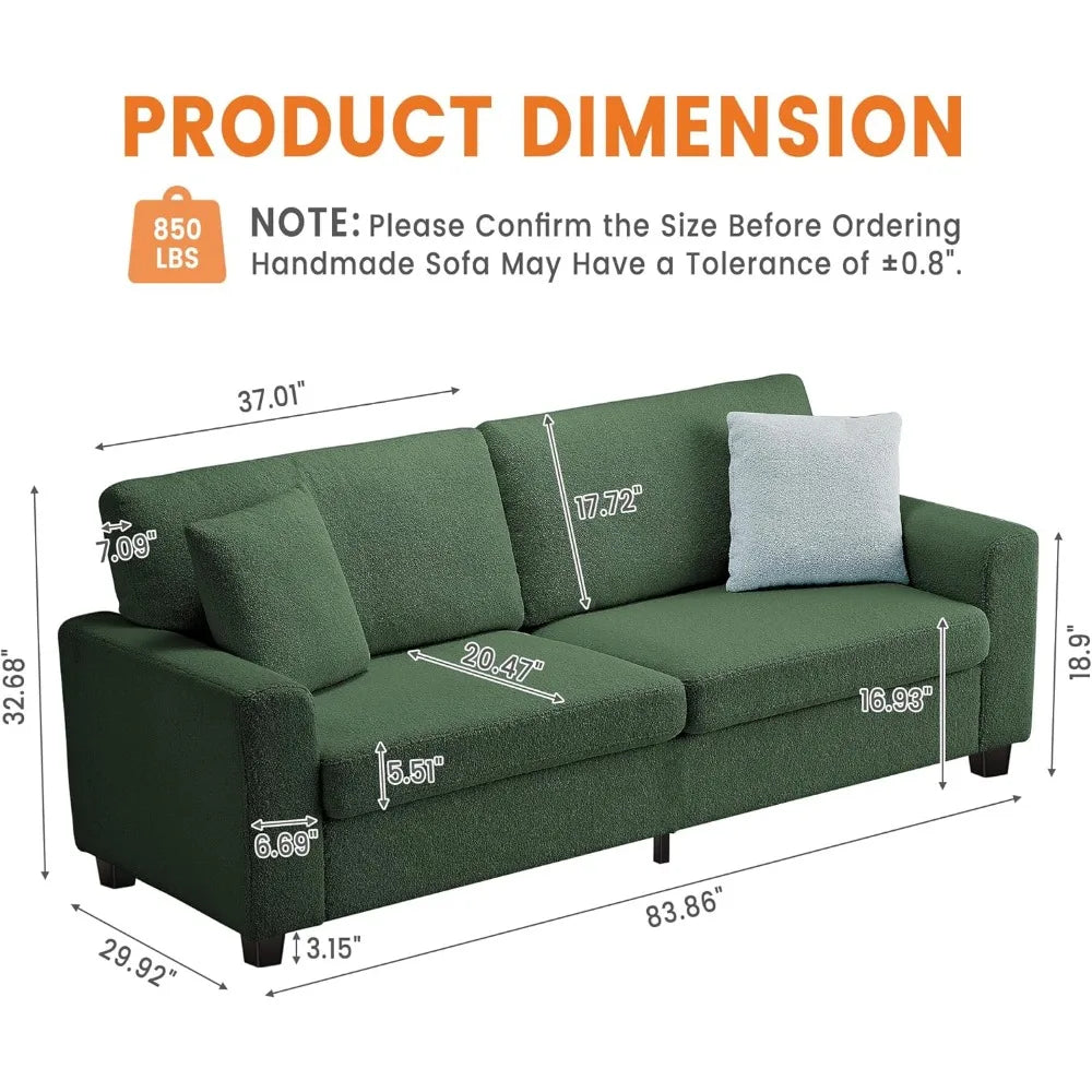 Contemporary Sofa With Removable Washable Cushion Covers