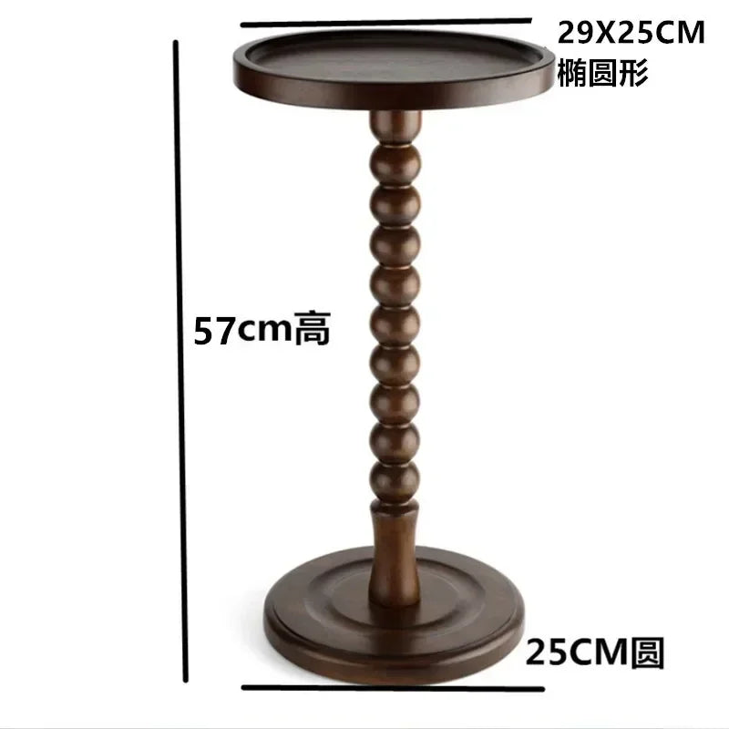 Rubberwood Oval Wine Table Mid-Century Coffee Table Heart-Shaped Bedside Stand Simple Sofa Side Living Room Furniture