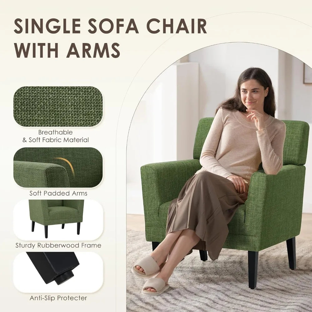OEING Accent Chair Set of 2 Modern Upholstered Armchairs