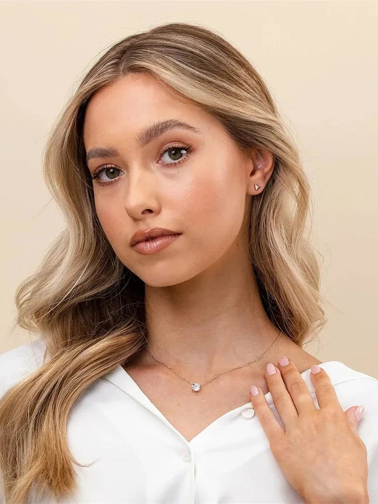 PAVOI Crystal Solitaire Cubic Zirconia Choker Necklace