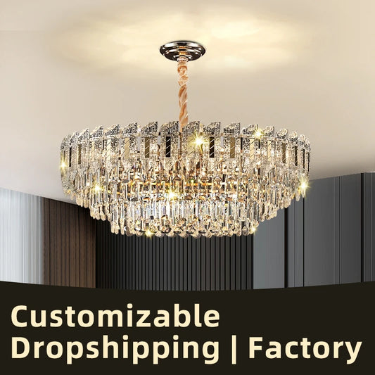 Yingxuan Crystal Pendant Light Chandelier for Living Room