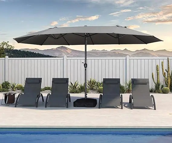 XUYUAN Patio Market Umbrella With Base And Crank System