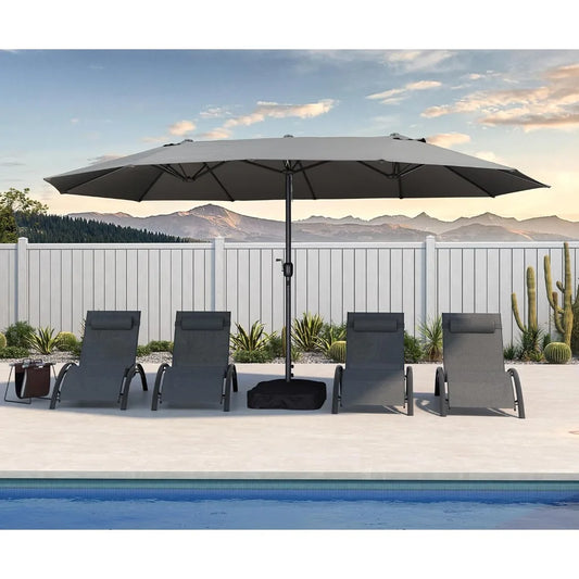 XUYUAN Patio Market Umbrella With Base And Crank System