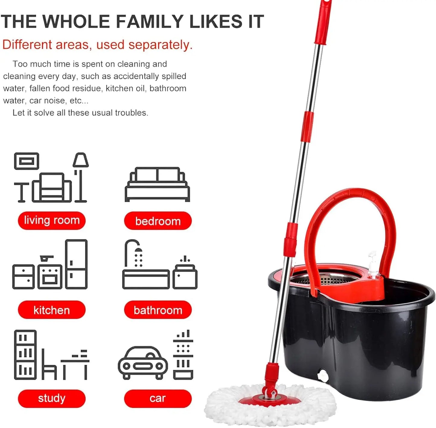 Zhejiang 360 Degree Spin Mop Bucket Set Microfiber Heads