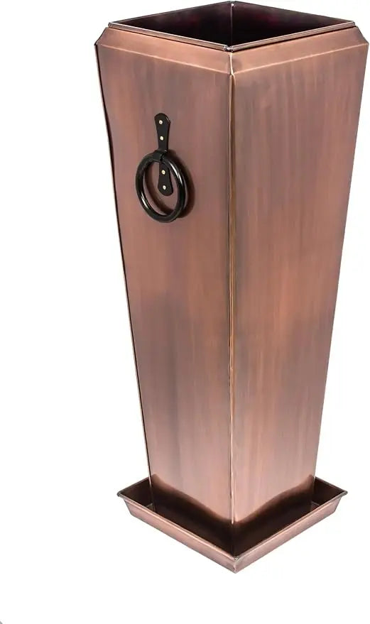 H Potter Tall Outdoor Planters Copper Large Flower Pots Indoor for Patio Balcony Garden Deck Front Porch Entryway with Tray (Ant