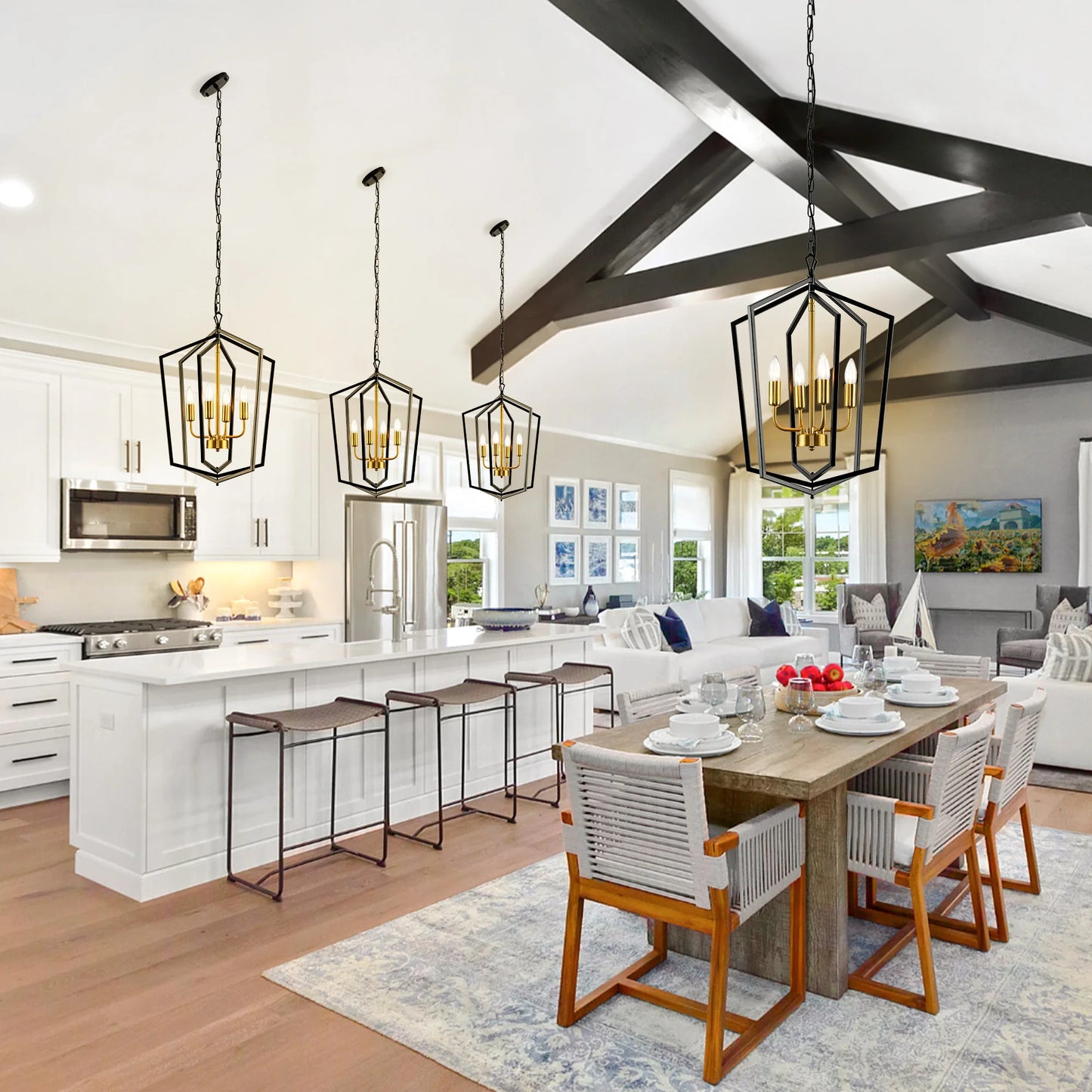 LovingC 4 Light Farmhouse Chandeliers Pendant Lighting