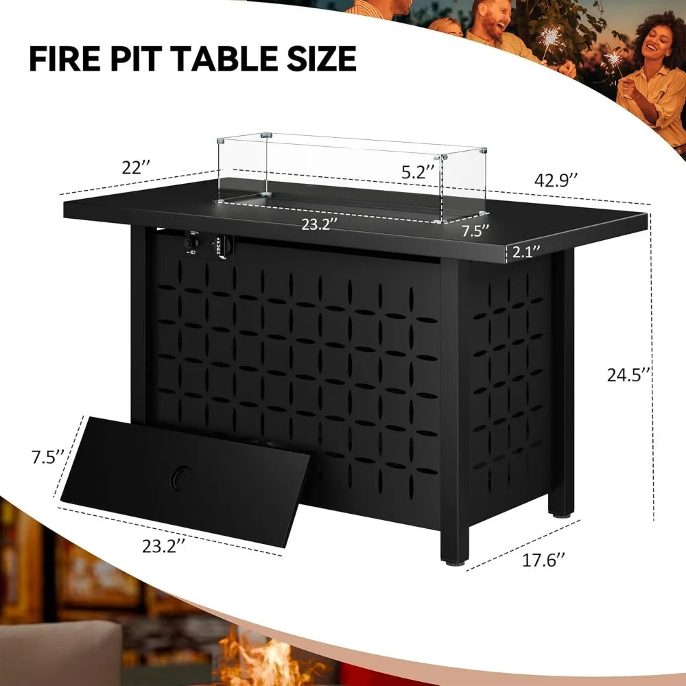 High Concerned Propane Gas Fire Pit Table 50000 BTU Outdoor