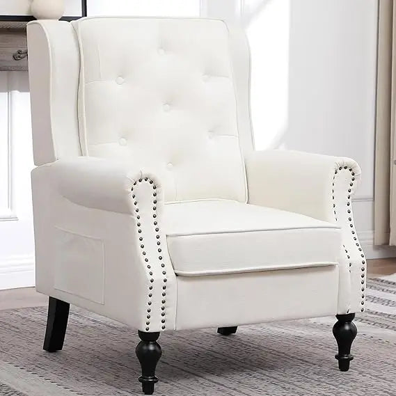 Color Wingback Leather Armchair Modern Accent Chair