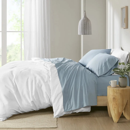 DUTRIEUX 200 Thread Count Cotton Percale Sheet Set Soft