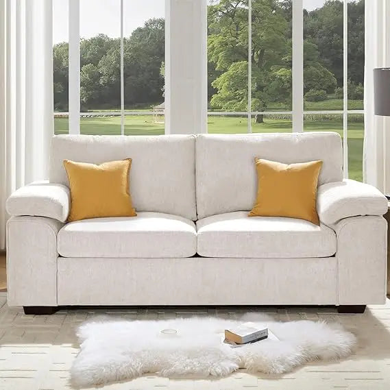 Color Modern Chenille Sofa Loveseat With Adjustable Armrests
