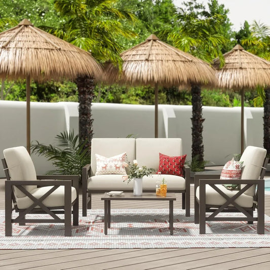 ANGDUO Outdoor Modern Metal Patio Furniture Set Collection
