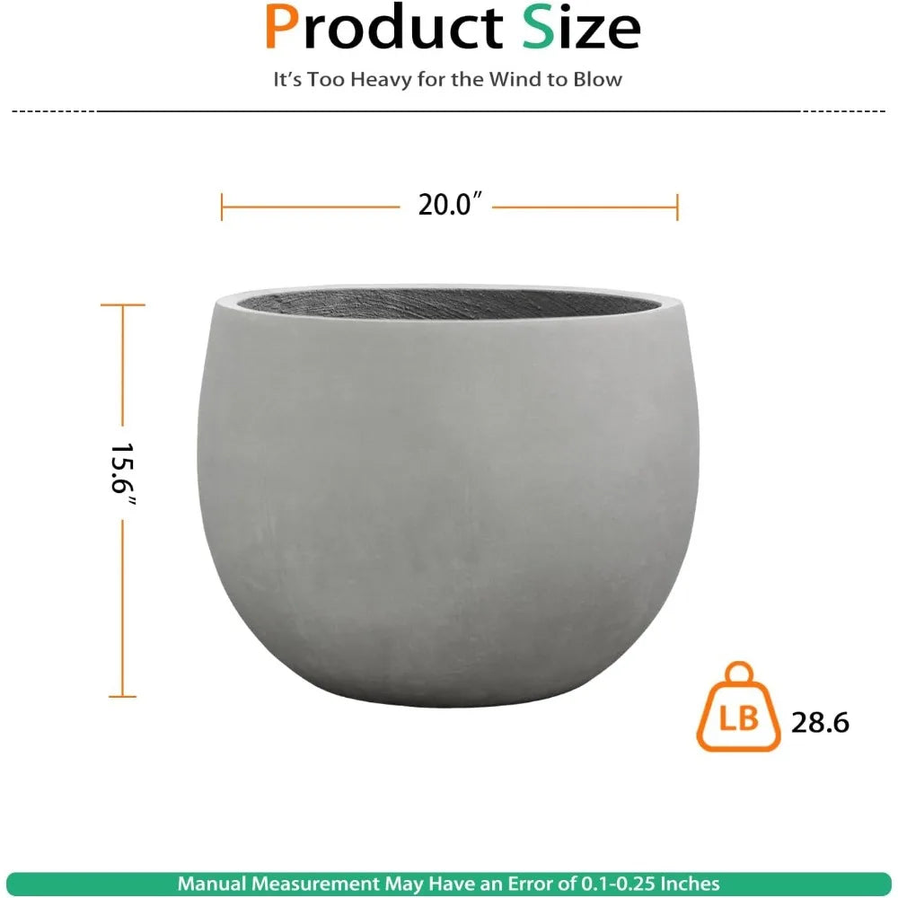Ball Concrete Planter Indoor Outdoor Cement Plant Pot