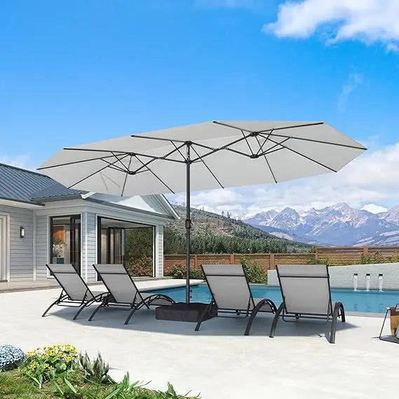 XUYUAN Patio Market Umbrella With Base And Crank System