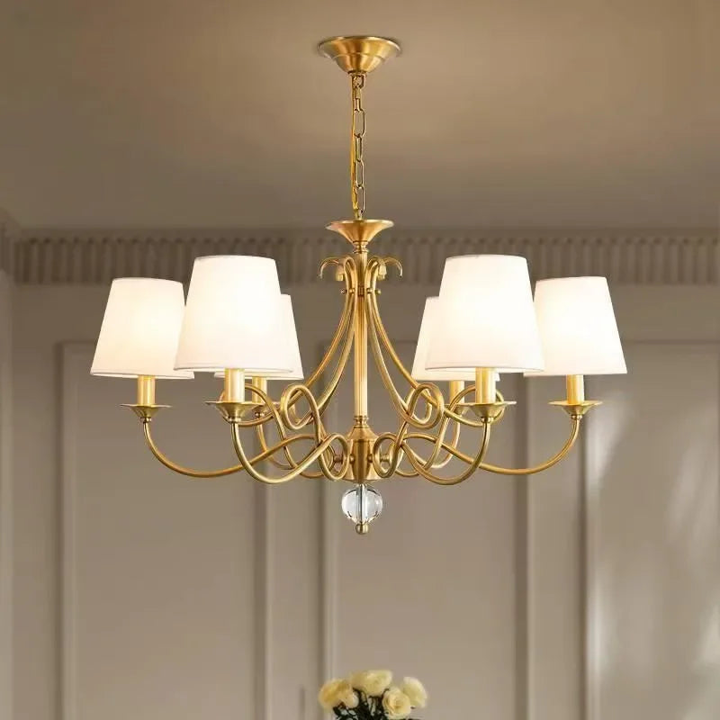 OUFULA Dorian Village Brass Chandelier LED Pendant Lamp