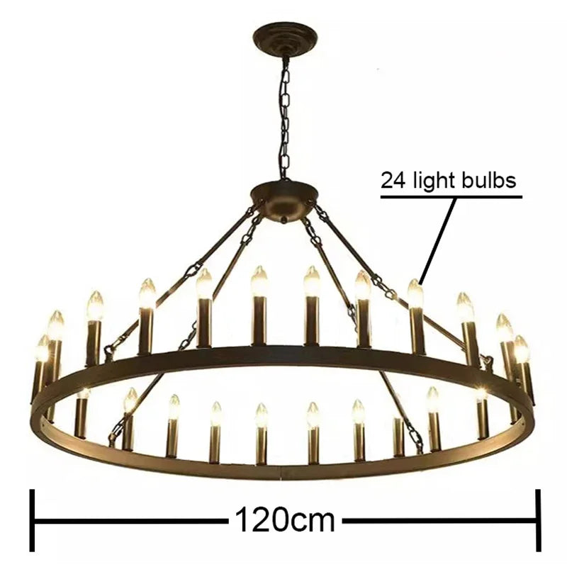 CHYMUIO LIGHT Retro Industrial LED Ceiling Chandelier Loft