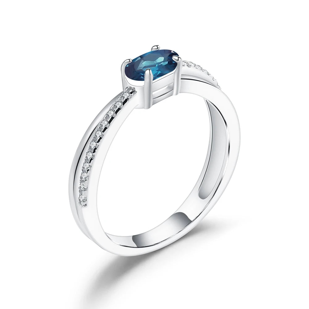 GEM'S BALLET Garnet Ring For Women Birthstone 925 Silver