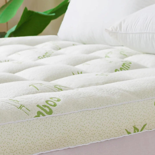 Bamboo_Viscose Mattress Topper Queen Size, Cooling Extra Thick Breathable Mattress Pad, 8-21”Deep Pocket Soft Quilted Fitted