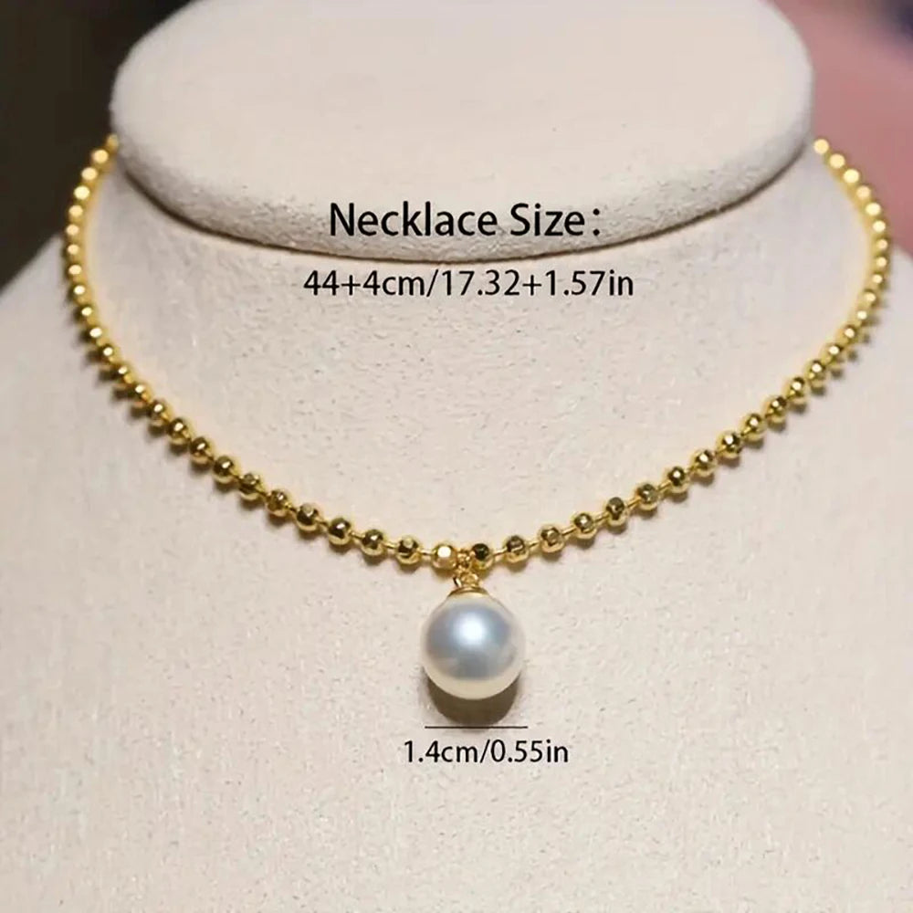 Sweet Blossoms Haven 18K Gold Plated Pearl Pendant Necklace