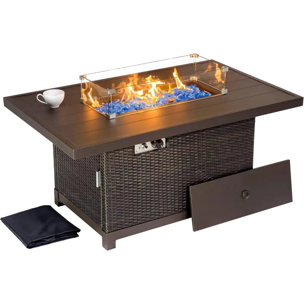 Outdoor Propane Fire Pit Table 50,000 BTU Aluminum Tabletop