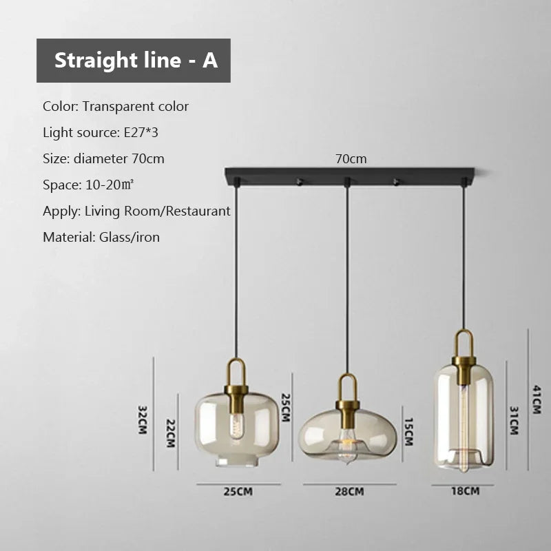 Oboerthurck Modern Glass Pendant Light Loft Industrial Lamp