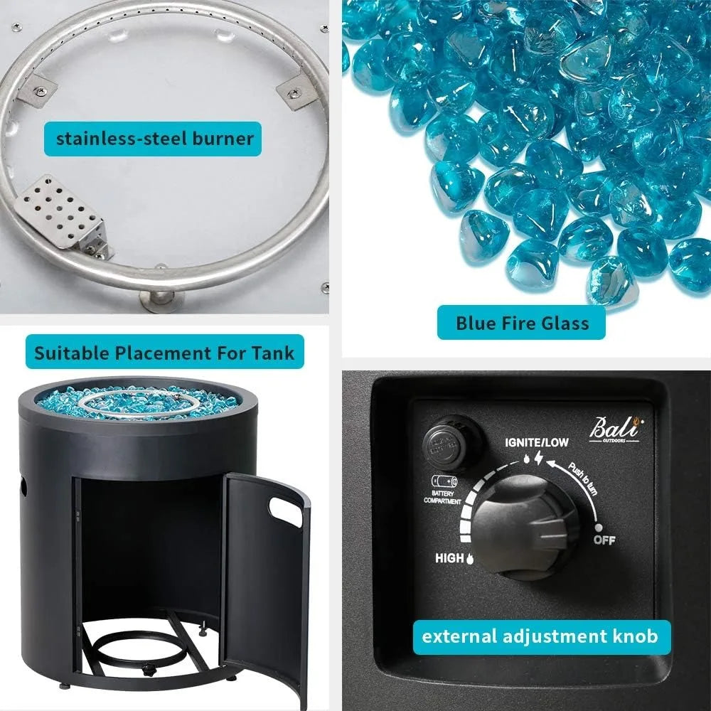 50000 BTU Propane Fire Pit Round Outdoor Patio Garden