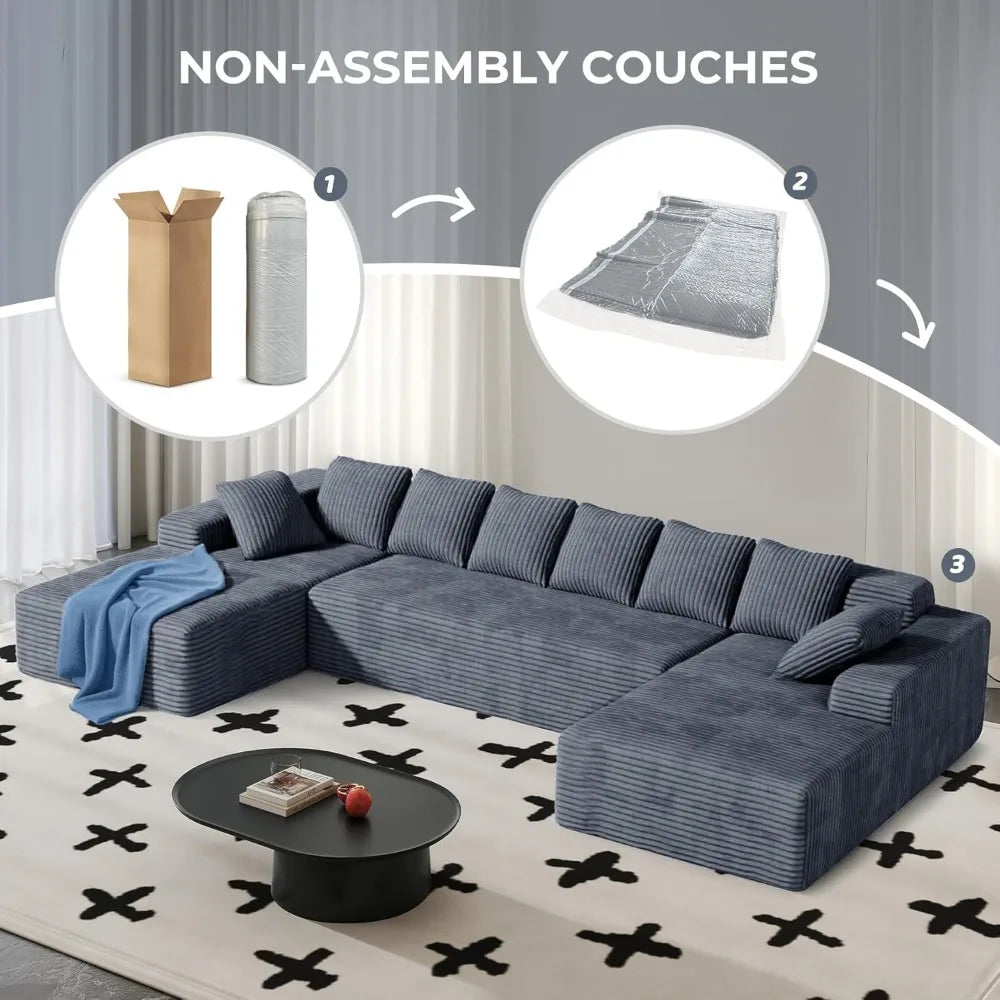 Sweet Blossoms Haven U Shaped Sectional Sofa With Chaise
