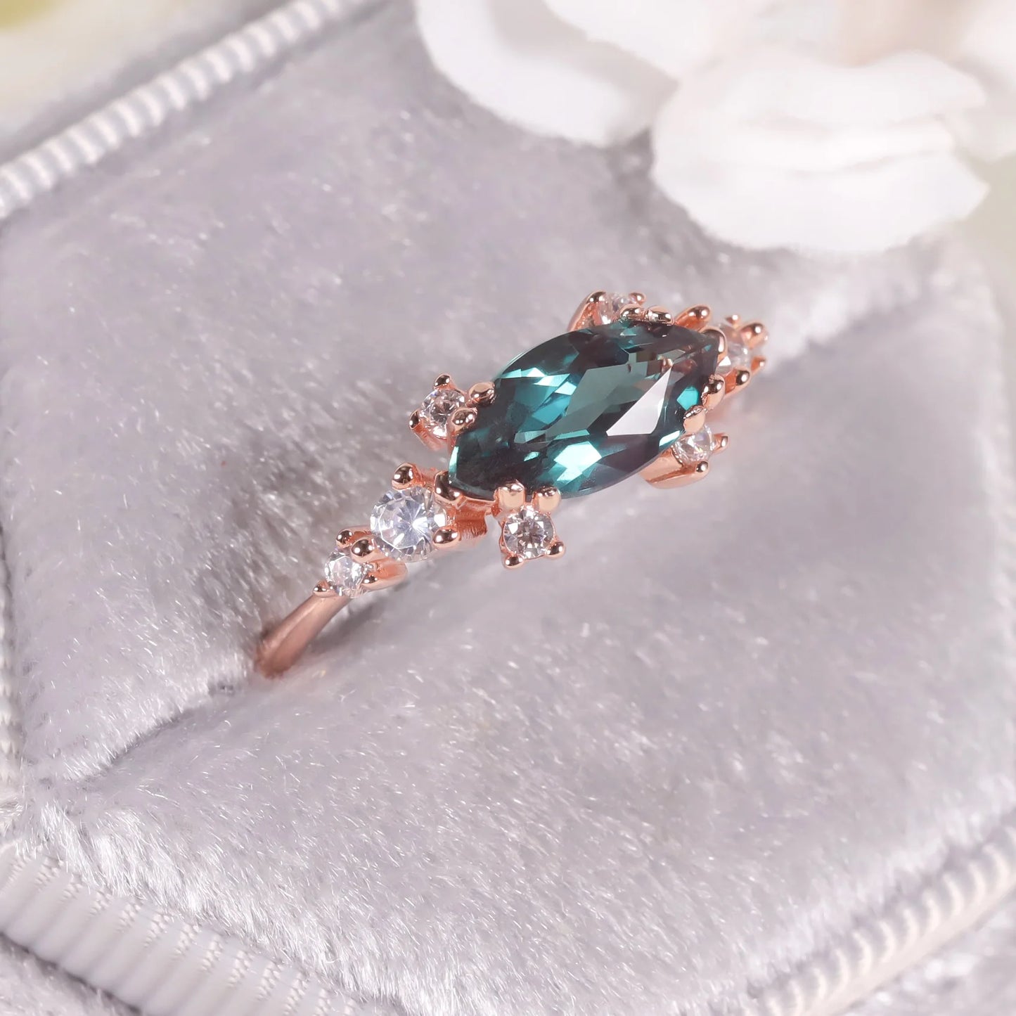 Gems Ballet Alexandrite Solitaire Engagement Ring Sterling