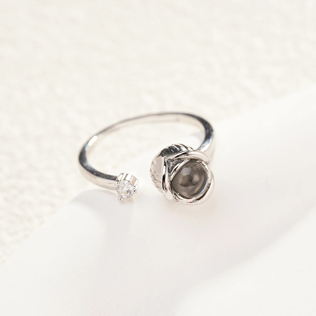 DHQH Rose Projection Ring Stainless Steel Family Gift