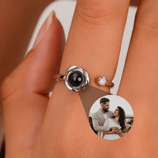 DHQH Rose Projection Ring Stainless Steel Family Gift