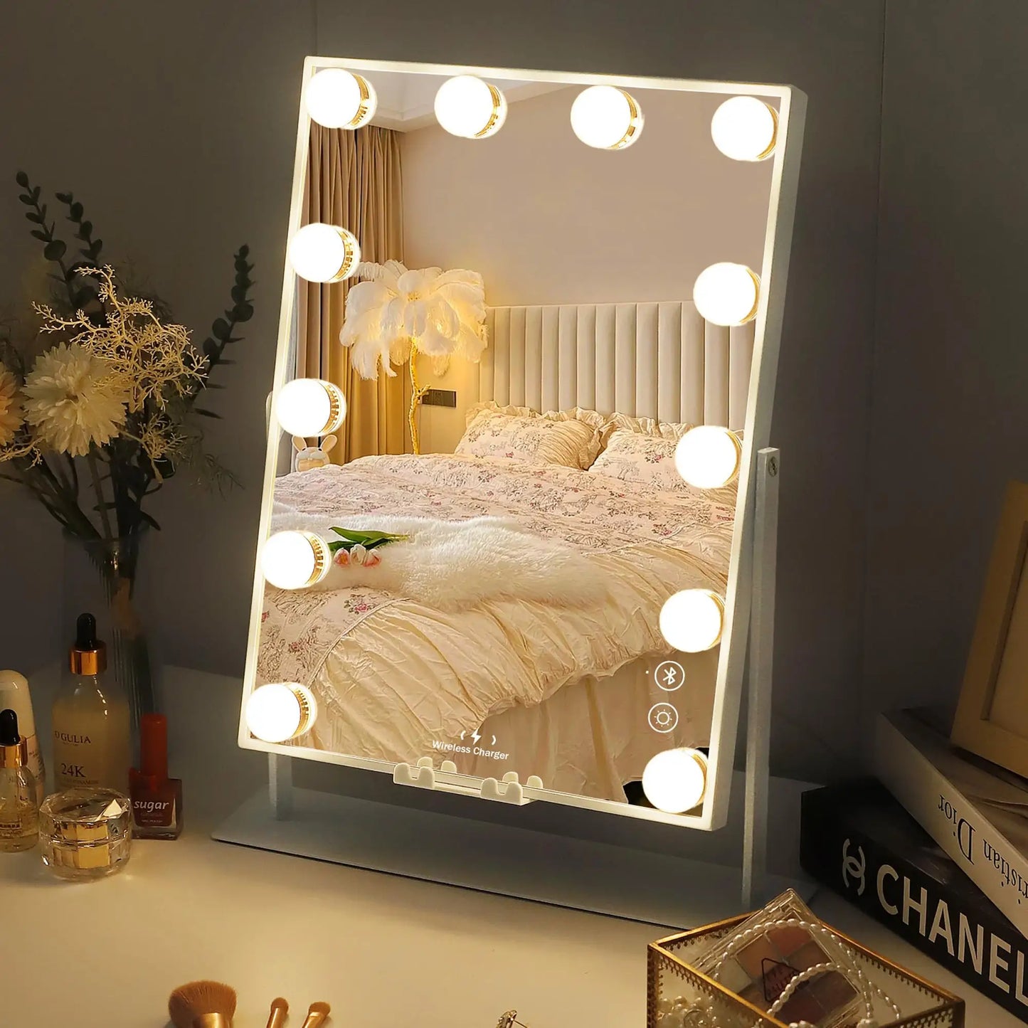 Fenchilin Vanity Mirror With Lights Wireless Charger