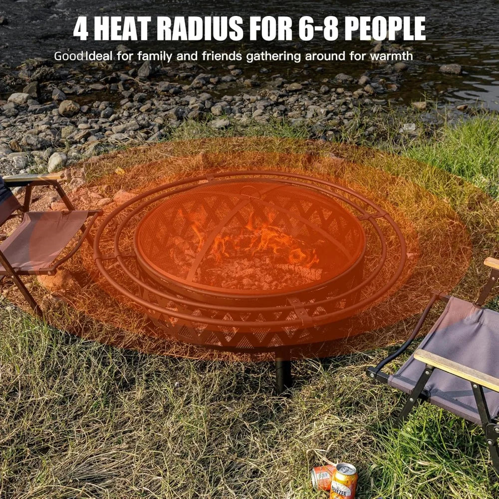 EcoNook WoodBurning Fire Pit Outdoor CrossWeave SparkScreen