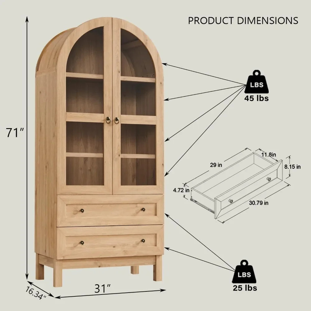 Hign-concerned Modern Farmhouse Arched Kitchen Pantry