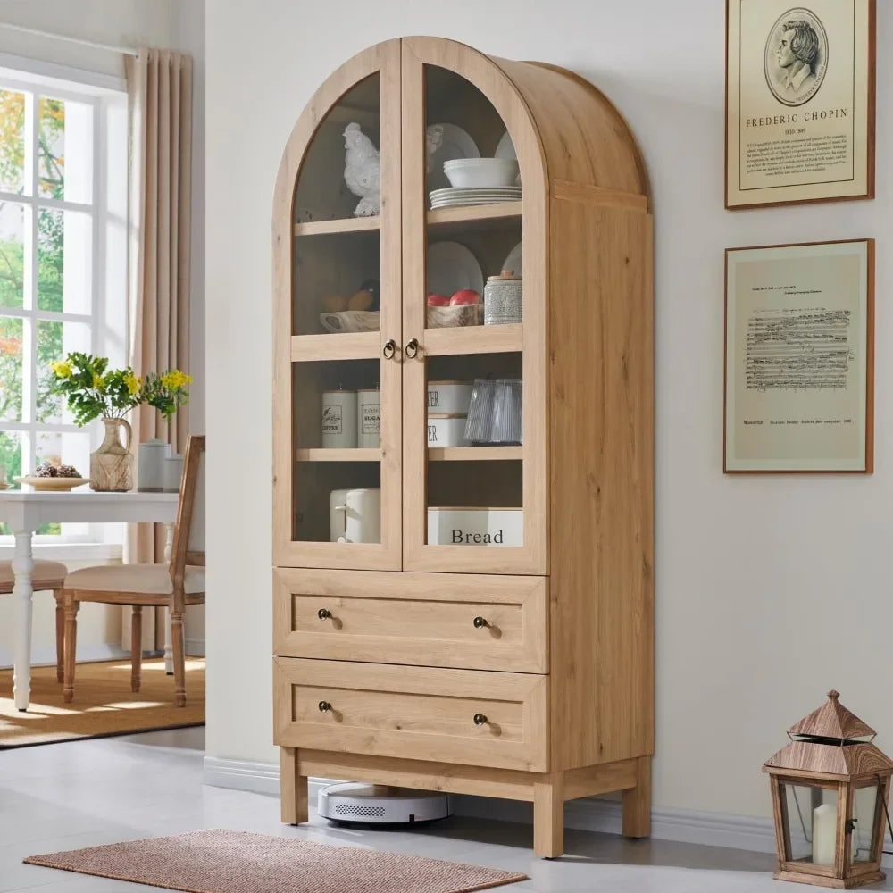 Hign-concerned Modern Farmhouse Arched Kitchen Pantry
