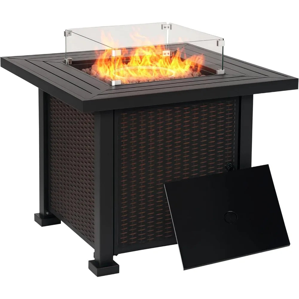 Outdoor Propane Gas Fire Pit Table 50000 BTU Auto Ignition
