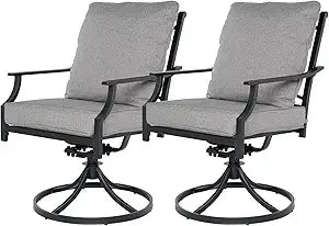 DAFIFY Outdoor Swivel Patio Dining Chairs Set of 2 Rocker