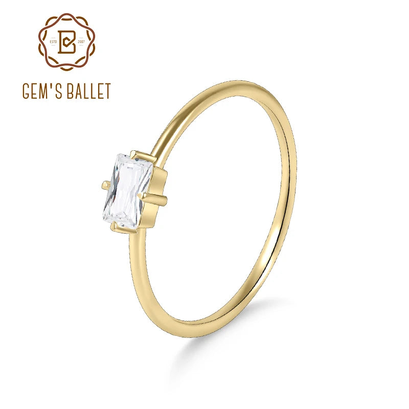 GEMS BALLET 925 Sterling Silver Moissanite Wedding Band