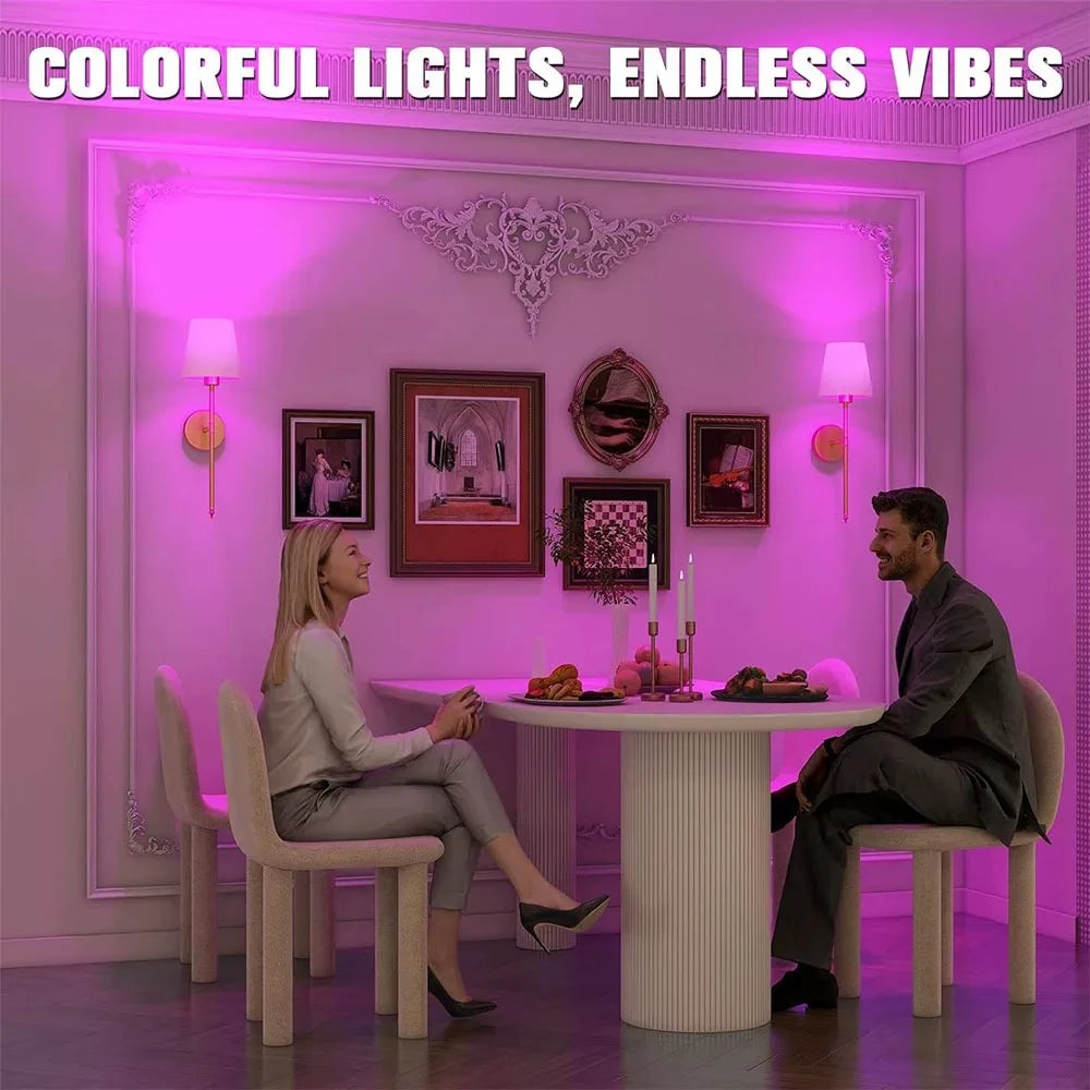 WADBTY Nordic Battery Operated RGB Wall Sconces 2 Piece Set