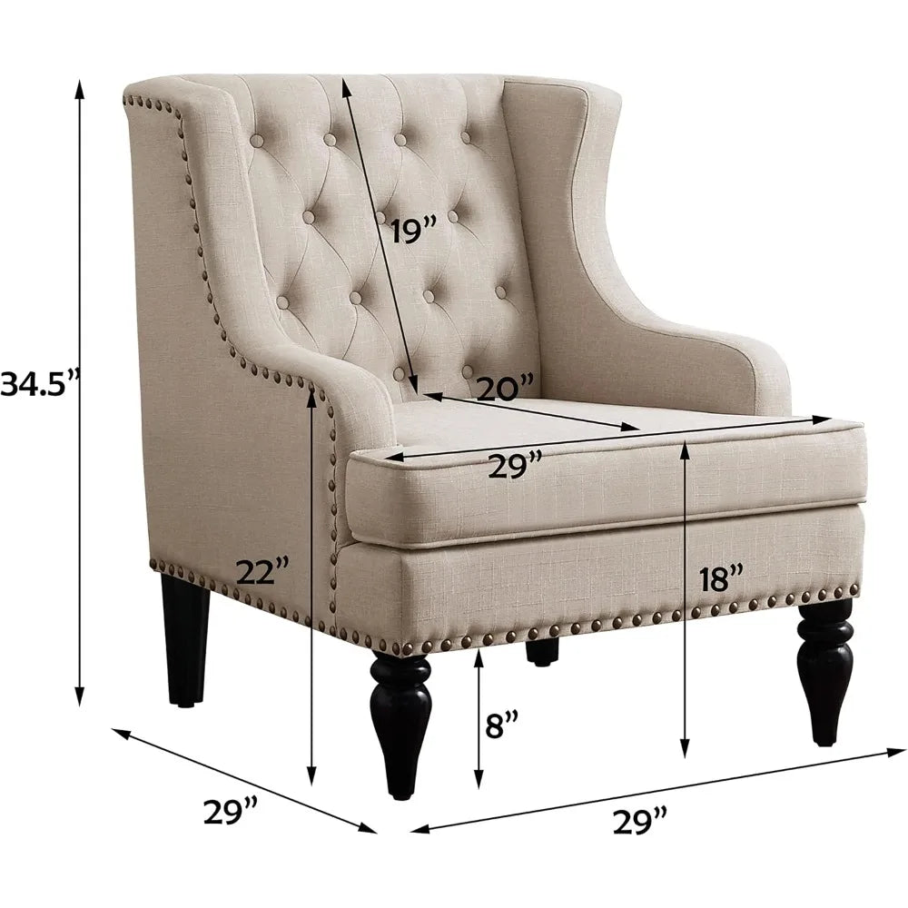 DAFIFY Amelia Modern Wingback Armchair Reading Sofa