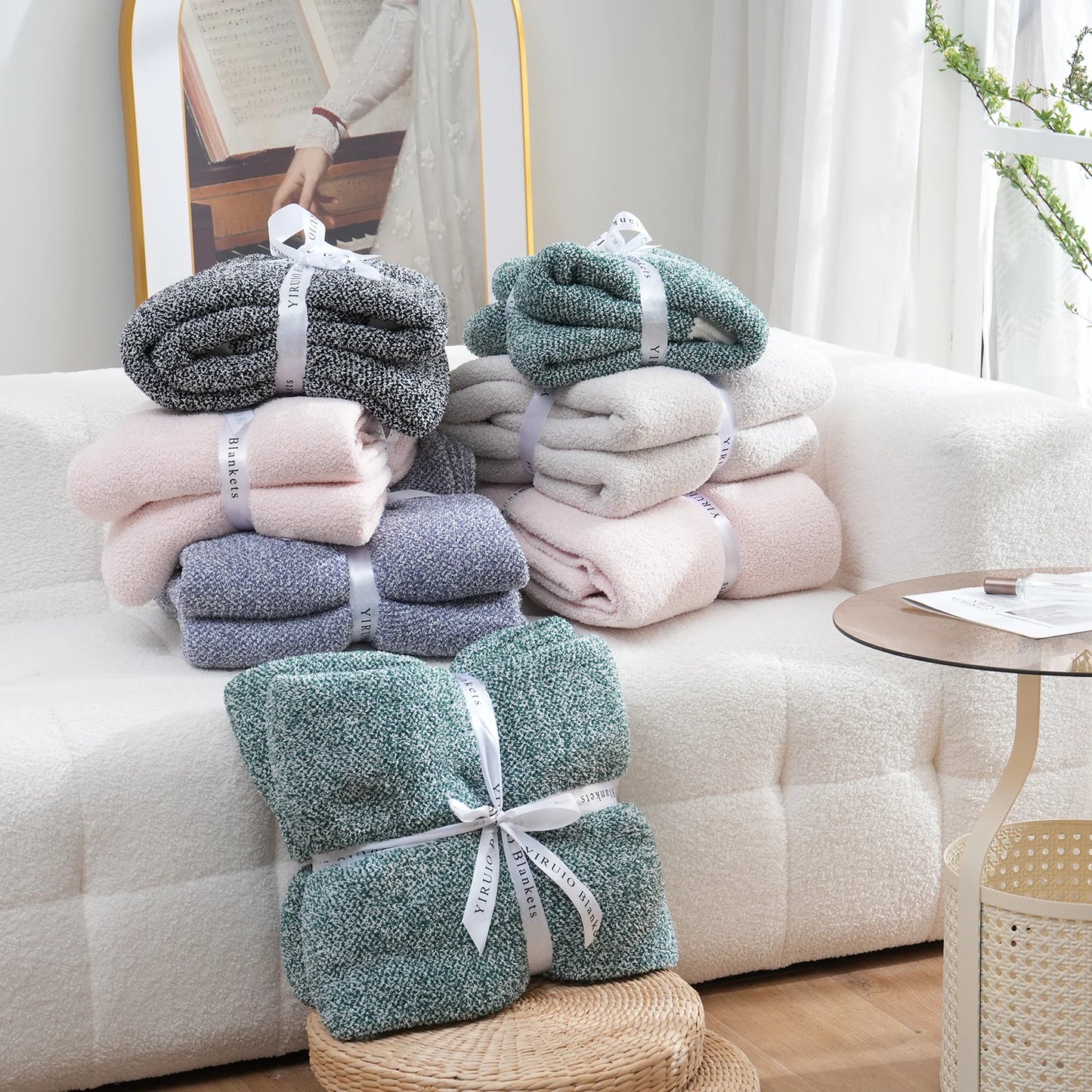 YIRUIO Super Soft Warm Throw Blankets Lightweight Twin Size Comfy Cozy Plush Fuzzy 60x80 For Bed Couch Chair Gift Home Decor